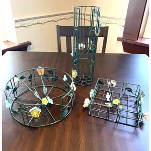 Bird and Birdhouse Theme Plates Napkins Cups Holder Baskets